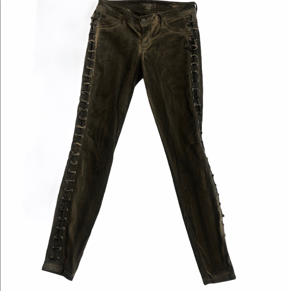 Olive Green Tie Up Side Guess Skinny Pants